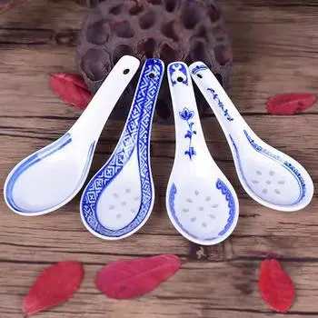 Керамическая ложка, китайская ложка для супа, размешивание, ложка для супа и рисовая кухня.