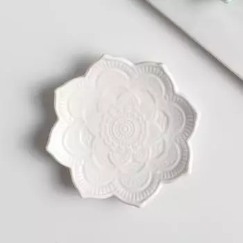 Керамическая мандала в скандинавском стиле, маленькая тарелка для украшений, серьги, ожерелье, кольца, тарелки для хранения, фруктовая миска для десерта, поднос для украшения