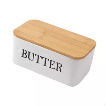 Керамическая масленка с крышкой-держателем, легко моется, держатель для масла, фарфоровый контейнер белый