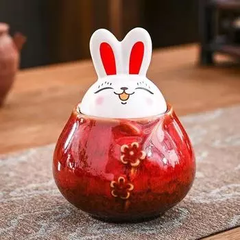 Керамическая мини-урна для праха кролика Персонализированные гробы для домашних животных Персонализированные памятные мемориалы и похоронные принадлежности для щенков Похоронный ящик 175ML