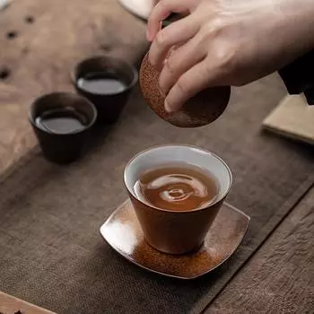 Керамическая миска для чая, китайская, ручная работа, преобразование печи, чайная супница, ретро-чайный сервиз в стиле кунг-фу 180ml золотистый