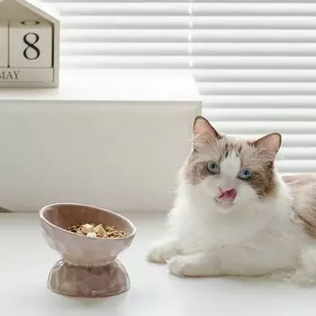 Керамическая миска для домашних животных с высокой ножкой, креативная поилка для домашних животных, дозатор еды, миска для кошек, защита шеи Style 3