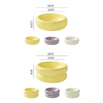 Керамическая миска для кошек, 350 мл, скандинавские кормушки для питья и еды для домашних животных, миски для посуды для маленьких щенков, простой стиль, аксессуары для кормления кошек жёлтый