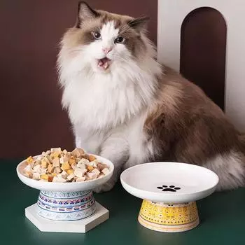 Керамическая миска для кошек, богемные кормушки для домашних животных, кормушки для воды, маленькие собаки, выращенные для питья и еды