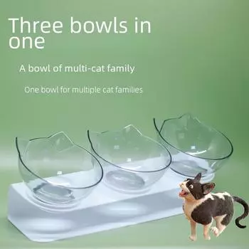 Керамическая миска для кошек с наклонной конструкцией для защиты шейных позвонков, включает в себя автоматический диспенсер для воды, подходит для еды и воды.