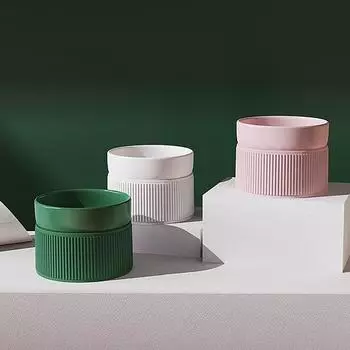 Керамическая миска для кошек, собак, домашних животных, кормушка для щенков, поилка, приподнятый держатель, белые, розовые, двойные миски для кошек, собак, котят, кормление водой белый