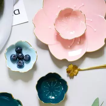 Керамическая миска для приправы «Сакура», безделушка в виде цветка вишни, соусница, фарфоровая тарелка для соуса, приправа на кухне