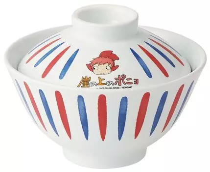 Керамическая миска с крышкой Skater Ramen Bowl Tableware Понё на скале Studio Ghibli Можно мыть в микроволновке в посудомоечной машине CDN3C-A