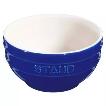 Керамическая миска Staub Blue, термостойкая, глиняная, безопасная для использования в микроволновой печи, японская керамическая миска Миска 14 см [Авторизованный продукт] 40511-813 синий