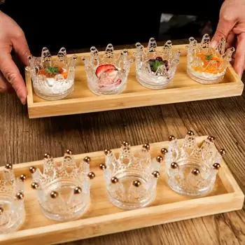 Керамическая миска в форме короны Тарелка для закусок Стеклянная миска Поднос для закусок Тарелка для холодных овощей Поднос для закусок Десертные миски Блюдо для димсамов Фруктовая тарелка