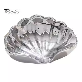 Керамическая мыльница для ванной комнаты, нескользящая многоцелевая мыльница в форме ракушки с самосливом H