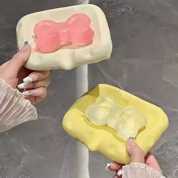 Керамическая мыльница для ванной комнаты, нескользящая многоцелевая мыльница в форме ракушки с самосливом J