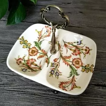 Керамическая мыльница с трещинами в европейском стиле, двухсекционная, с ручкой для слива, бытовая, мыльница, мыльница для ванной