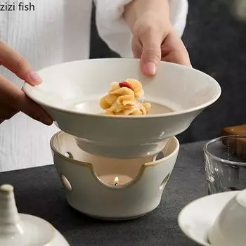 Керамическая обеденная тарелка Нагревательная печь Изоляционный поднос Миска для десерта Тарелка для рагу Сашими Фруктовая тарелка Салатница Суповые тарелки Поднос