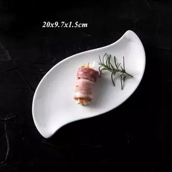 Керамическая обеденная тарелка Необычная десертная тарелка Блюдо для торта Салатная тарелка Белый фарфор Кухонная посуда A