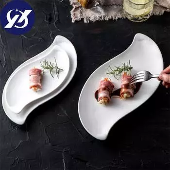 Керамическая обеденная тарелка неправильной формы, десертная тарелка, блюдо для торта, тарелка для салата, фарфоровая кухонная посуда A