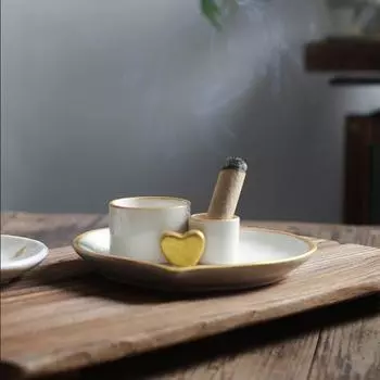 Керамическая основа из священного дерева, курильница с шалфеем, полынная колонна, подставка для благовоний из полыни, подставка для ароматерапии из Перу