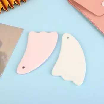 Керамическая пластина для скребков Гуаша для лица с отверстиями, доска для массажа всего тела, точечная акупунктура, открытая спина белый