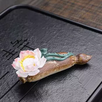 Керамическая подставка для кистей для письма, элегантный чайный столик, украшения, подарочный держатель для благовоний, домашний декор White Peach Blossom-Mountain