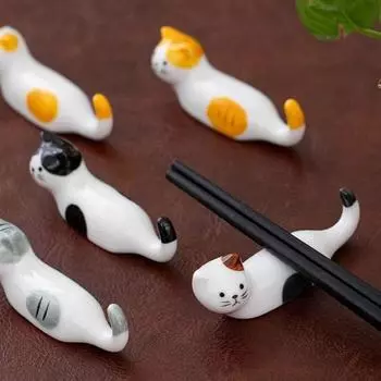 Керамическая подставка для палочек и ложек Meow Cat, набор из 5 штук, популярная корейская посуда