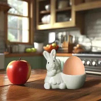 Керамическая подставка для яиц в виде кролика, декор для стола для завтрака, подставка для яиц в виде кролика для яиц всмятку, украшение для дома на Пасху B зелёный