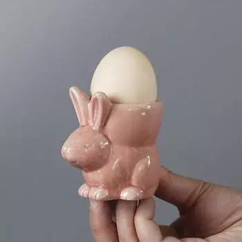 Керамическая подставка для яиц в виде кролика, подставка для яиц в виде кролика, декор для стола для завтрака, подставка для яиц всмятку, кухонная утварь, пасхальное украшение жёлтый