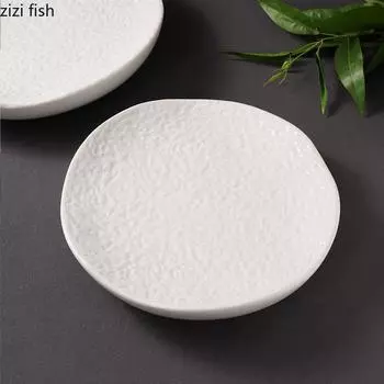 Керамическая посуда Белая обеденная тарелка Тарелки для суши Тарелка для стейков в западном стиле Десертные тарелки Блюдо для димсамов Поднос для закусок Фруктовая чаша