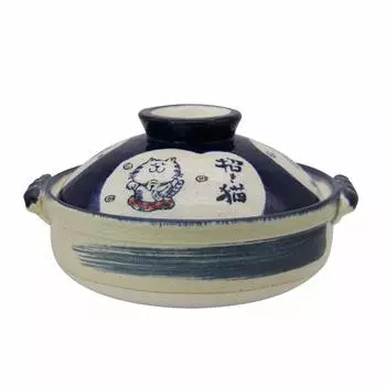 Керамическая посуда Saji Pottery Banko Ware, глиняный горшок 9 Lucky Cat, сделано в Японии, синий, 3200 мл Нет. 24-814 синий