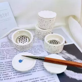 Керамическая пудра жидкая смешивающая ручка для мытья ногтей чашка для смешивания цветных точек чашка для ногтей инструменты с крышкой сетка из нержавеющей стали B