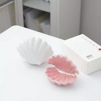 Керамическая ракушка, тарелка для украшений, серьги, тарелка для хранения украшений, демонстрационная тарелка, туалетный столик, домашнее творческое рукоделие, маленькие украшения