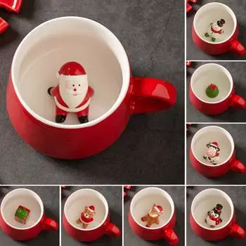 Керамическая рождественская кружка 350 мл, креативная мультяшная девушка, студентка, чашка для воды, молока, кофе, рождественские подарки, кружка