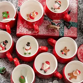 Керамическая рождественская кружка 350 мл креативная мультяшная девушка студентка чашка для воды чашка для молока кофе Рождество H