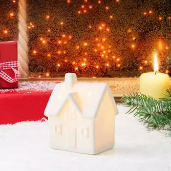 Керамическая рождественская скульптура с подсветкой для праздничного подарка Snowman