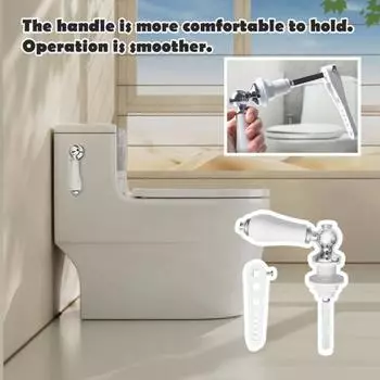 Керамическая ручка смыва унитаза Простая установка Универсальная металлическая ручка рычаг сливного бачка для унитаза Запасные части белый