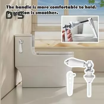 Керамическая ручка смыва унитаза Простая установка Универсальная металлическая ручка рычаг сливного бачка для унитаза Запасные части белый
