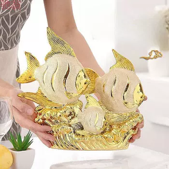 Керамическая рыба-ангел, украшение, скульптура животного, украшение для гостиной Medium