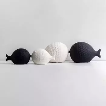 Керамическая рыба-поцелуй Украшения для дома Модель гостиной Поделки Современный простой стол Спальня Эстетические аксессуары Скульптура Орнамент