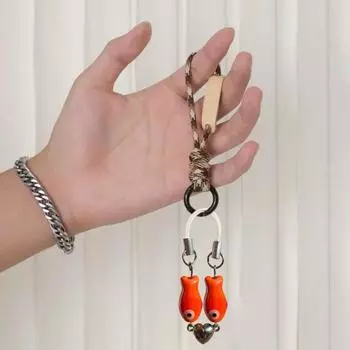 Керамическая рыбка брелок кулон магнитный ремешок сердце брелок парные вещи валентинки красный/синий