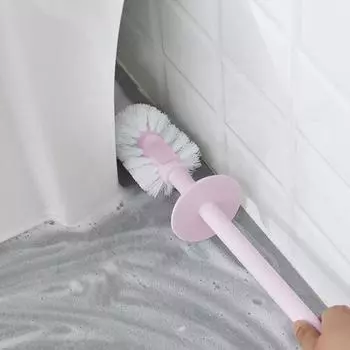 Керамическая щетка для туалета с защитой от запаха и набором держателей, длинная ручка, прочная щетина, не царапается серый