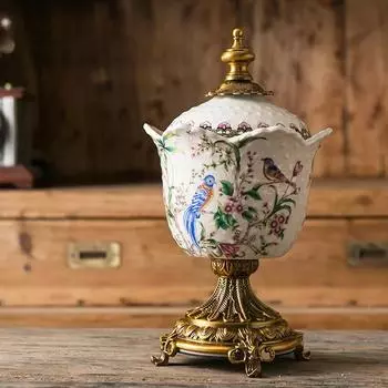 Керамическая шкатулка для хранения украшений банка с крышкой ваза керамические украшения туалетный столик коробка для хранения аксессуаров предметы интерьера украшения