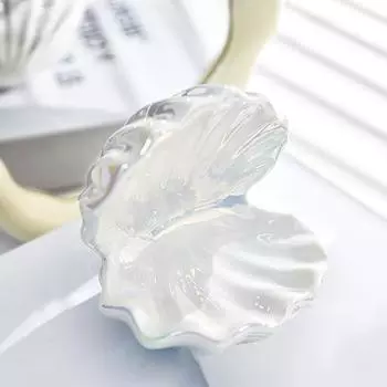Керамическая шкатулка для хранения ювелирных изделий в форме ракушки, поднос для ожерелья, мини-органайзер для ювелирных изделий для вечеринки, Дня святого Валентина, домашнего декора белый