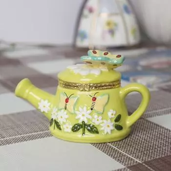 Керамическая шкатулка для украшений ручной работы в европейском и американском стиле, креативная домашняя обстановка, расписанная вручную керамическая шкатулка для хранения