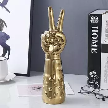 Керамическая скандинавская статуэтка с жестами рук – современная скульптура-модель пальца для декора дома и офиса A