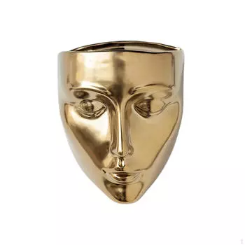 Керамическая скульптура лица, цветка, подвесная корзина, держатель для горшечных растений, ваза, голова, настенный кашпо для столовой Black