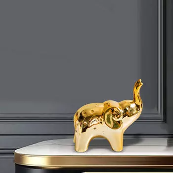 Керамическая скульптура слона – уникальное коллекционное произведение искусства для домашнего декора Gold S