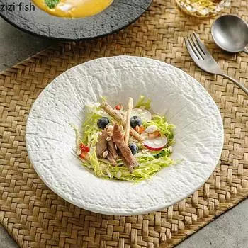 Керамическая соломенная шляпа Тарелка для ужина Фруктовая тарелка Салатница Супница Десертница Лапшаница Блюдо для пасты Тарелки для западной кухни Поднос