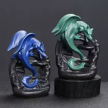 Керамическая старинная курильница с драконом, домашний декор, настольный декор, рождественские подарки для ароматерапии (Без благовоний)