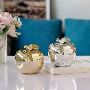 Керамическая статуэтка, декоративная фигурка, креативное современное рождественское украшение для домашнего офиса, подарок 8.4X8CM золотистый