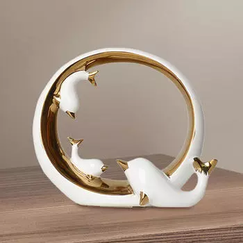 Керамическая статуэтка дельфина, коллекция столов, украшение для полки ручной работы, украшение для стола для гостиной Style A