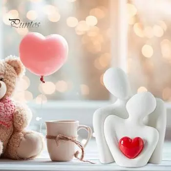 Керамическая статуэтка для объятий пар, мини-скульптура для обнимающейся пары, романтическая статуэтка влюбленного, домашний декор для телевизора, полки на годовщину свадьбы, подарок на день святого Валентина S черный белый